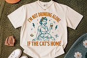 Not Drinking Alone Cat PNG, Trendy, a Person Illustration by Libby Wishes (Thumbnail 2 of 4)