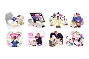 Overworking, work overload concept, a Work Illustration by PaperTrident (Thumbnail 1 of 9)