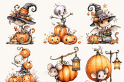Halloween Cute Animals Clipart, a Seasonal Illustration by BusyDaydesign (Thumbnail 4 of 9)