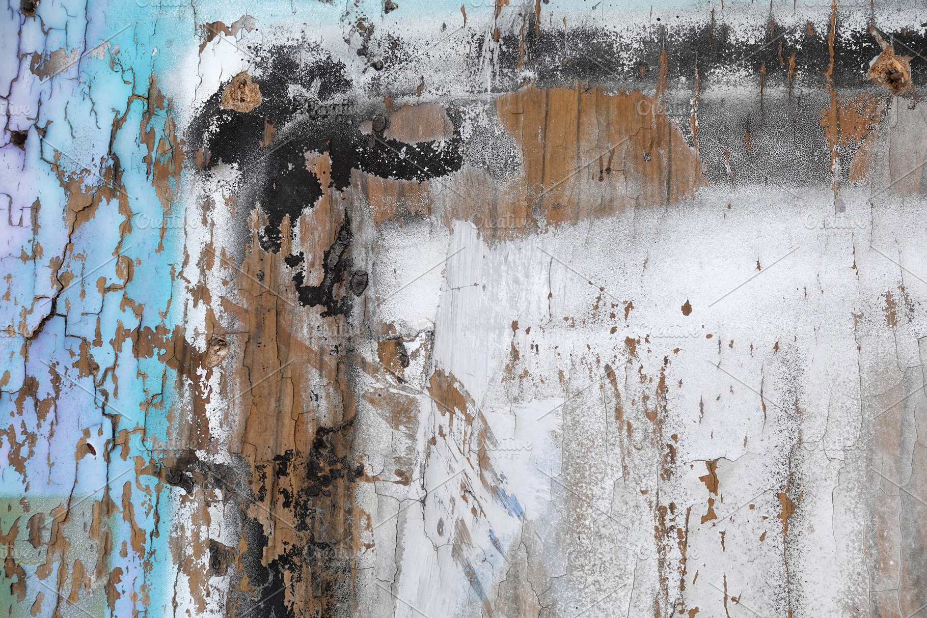 wood with chipped paint stains, an Abstract Photo by sirylok