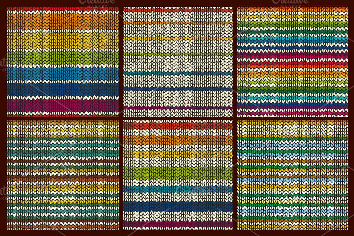 Set of 24 knitted seamless patterns preview 2