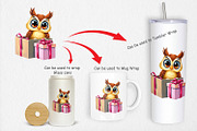 Owl Clipart Gift, a Graphic by Artnoy (Thumbnail 4 of 5)