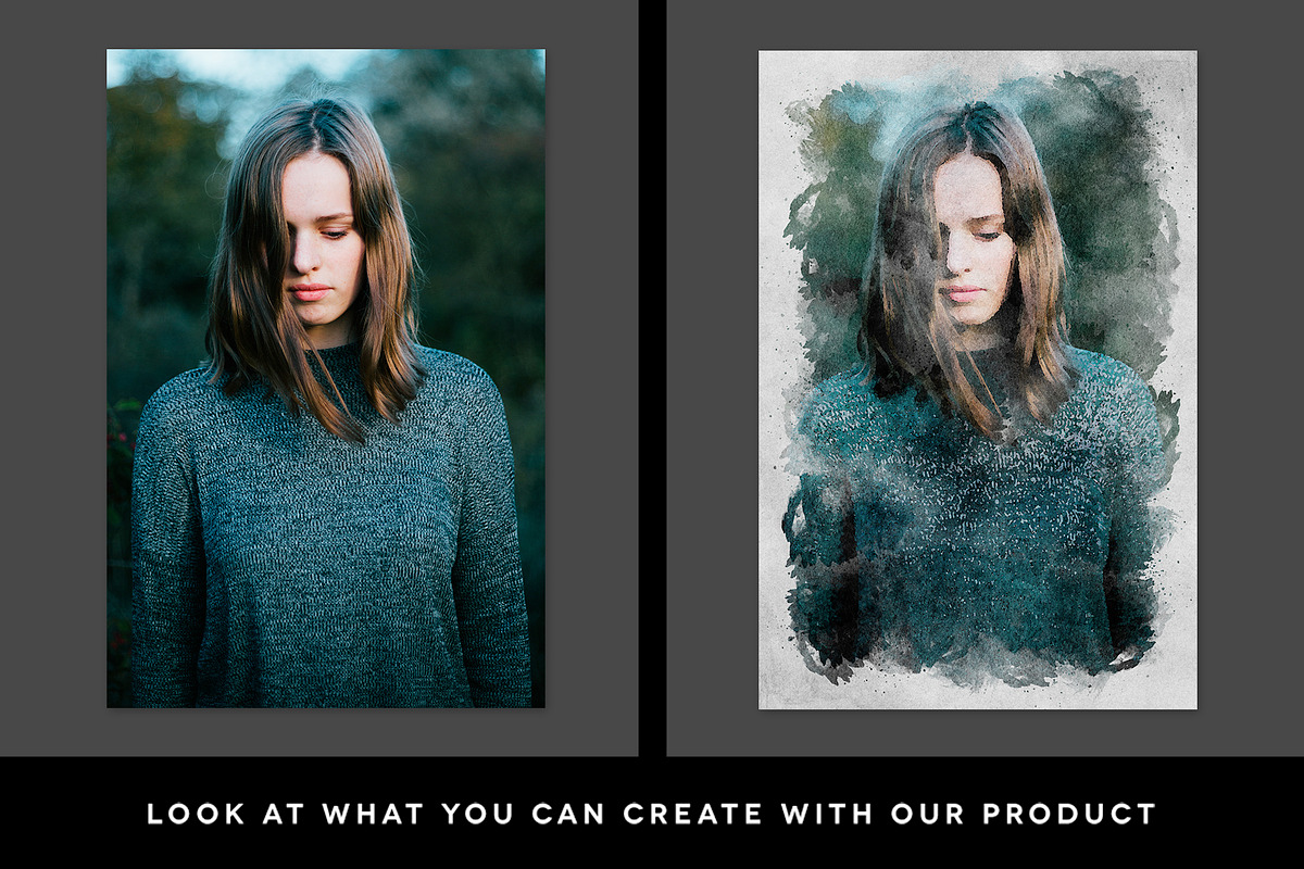 Simple Watercolor Photoshop FX, an Action Add-On by Gromov Design (Photo 2 of 4)