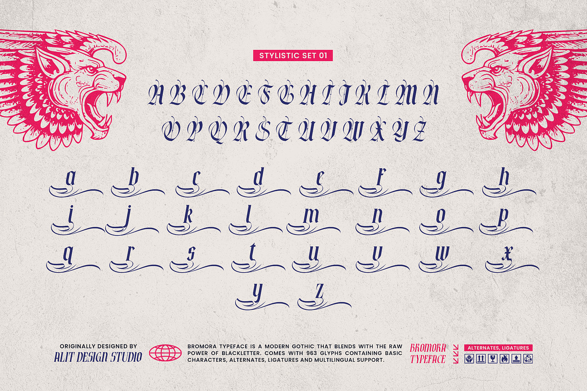 Bromora Typeface, a Blackletter Font by alit design (Photo 9 of 20)