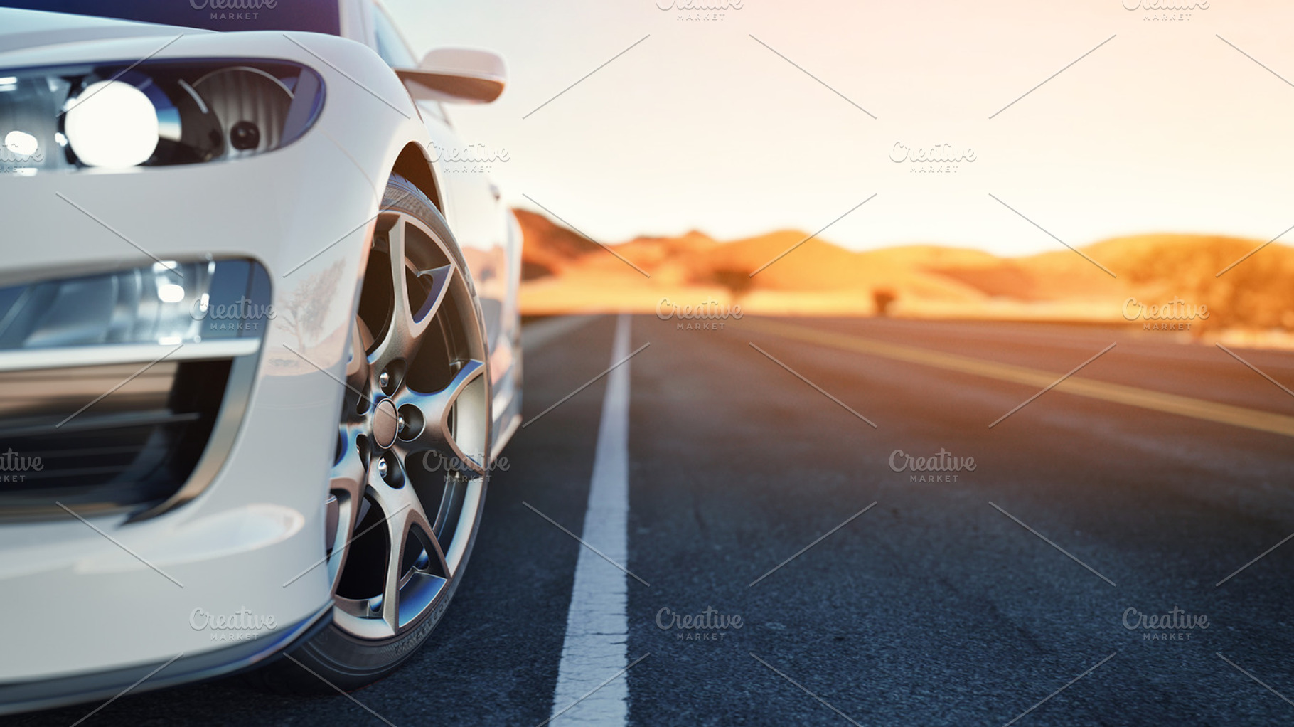 Front of the sports car featuring speed, travel, and traffic, a Transportation Photo by DigitalPen
