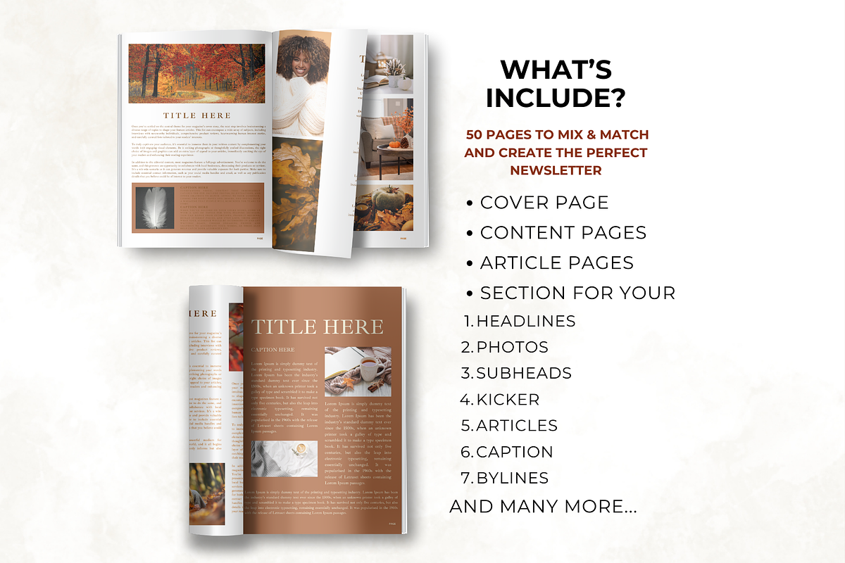 Autumn Newsletter Template 50 Pages, a Marketing Template by Digital By Nikoleta (Photo 2 of 10)