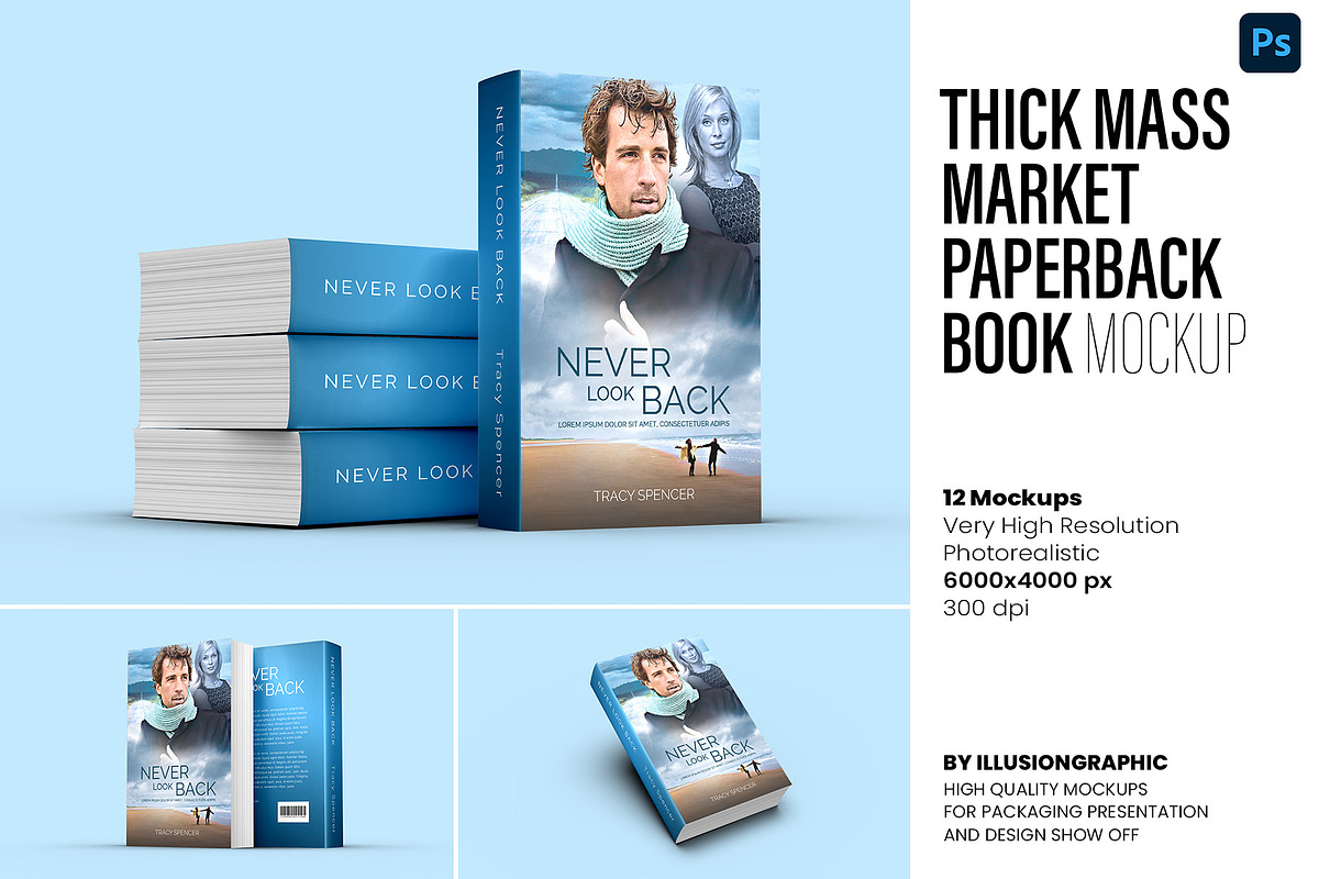 Mass Market Paperback Book Mockup, a Books & Magazine Mockup by Illusiongraphic (Photo 1 of 28)