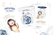 Watercolor space explorers. Kids set, an Animal Illustration by Peace ART (Thumbnail 11 of 19)