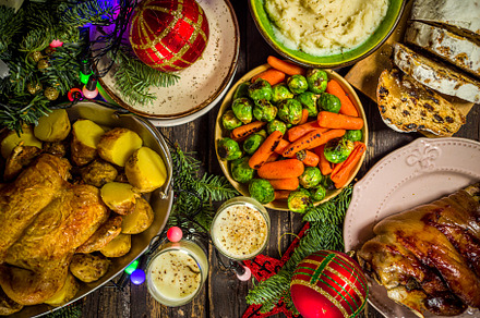 Festive Christmas dinner table, a Food & Drink Photo by Rimma