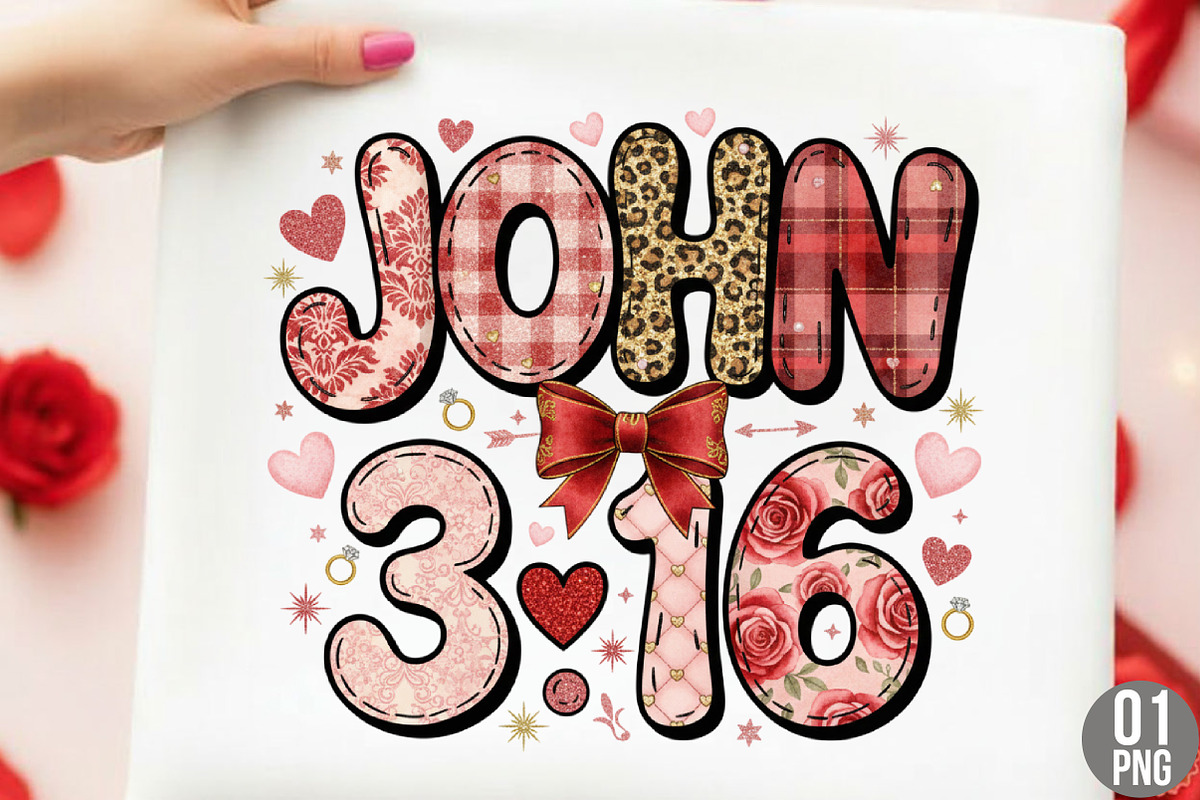 John 316 Png, Preppy Valentine Png, an Illustration by Designking (Photo 1 of 6)
