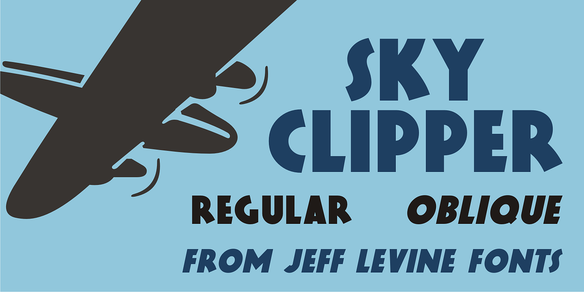 Sky Clipper JNL, a Sans Serif Font by Jeff Levine Fonts