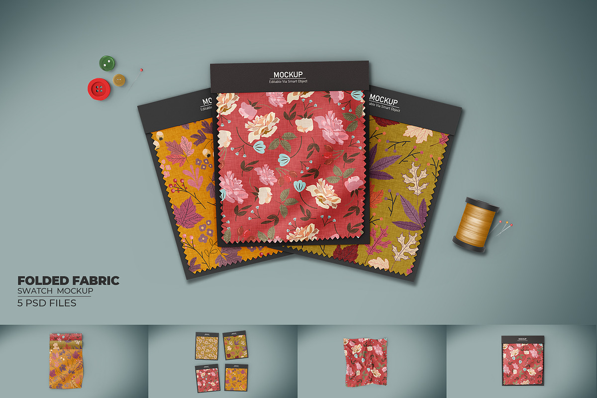 Folded Fabric Swatches Mockups Set, a Product Mockup by Sheikhadesign (Photo 1 of 11)