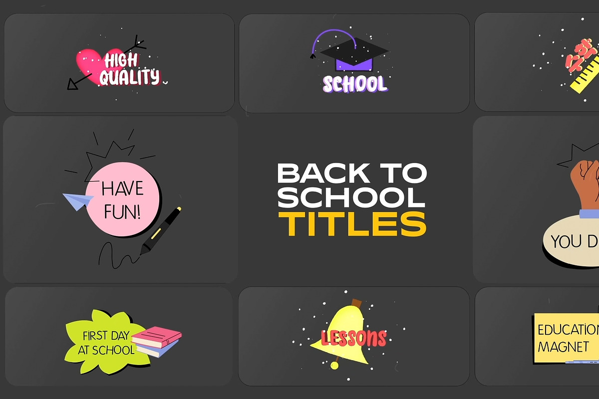 School Life Titles DaVinci Resolve, a Templates & Theme by FlashFXbox (Photo 1 of 2)