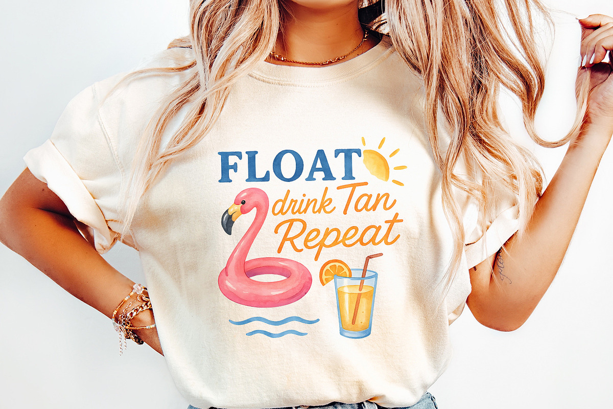 Float Drink Tan Repeat Shirt, an Illustration by SharpMarketplace (Photo 2 of 9)