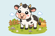 Cute Cartoon Cow on a Farm, an Animal Illustration by Artpon Illustration (Thumbnail 2 of 3)