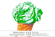Watercolor Ice Cream, an Object Graphic by Jennifer Lee Jones (Thumbnail 5 of 5)
