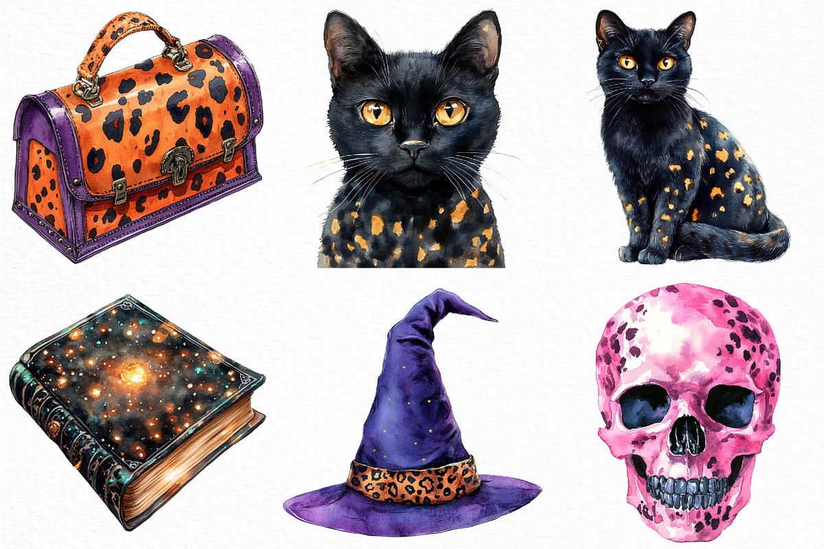 Watercolor Leopard Print Halloween, an Illustration by Craft Nest (Photo 5 of 6)