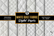 White Quilt Fabric Digital Papers, a Background Graphic by Creative Store (Thumbnail 1 of 4)