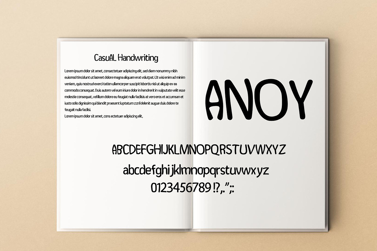 Anoy - Casual Handwriting Font, a Handwritten Font by Neelam (Photo 4 of 4)