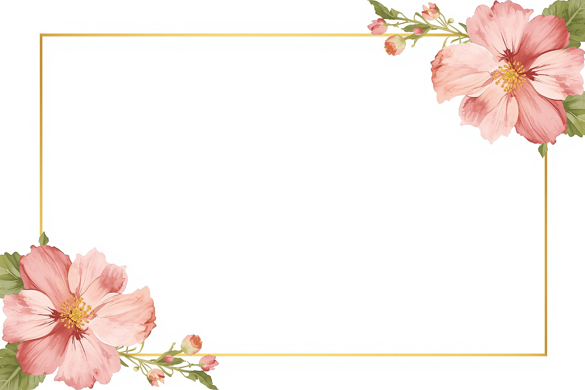 Pink Floral Watercolor Frames, an Illustration by Amazin_art (Photo 6 of 11)