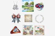 Watercolor Memorial Day Clipart, a Person Illustration by Tanya Kart (Thumbnail 5 of 11)