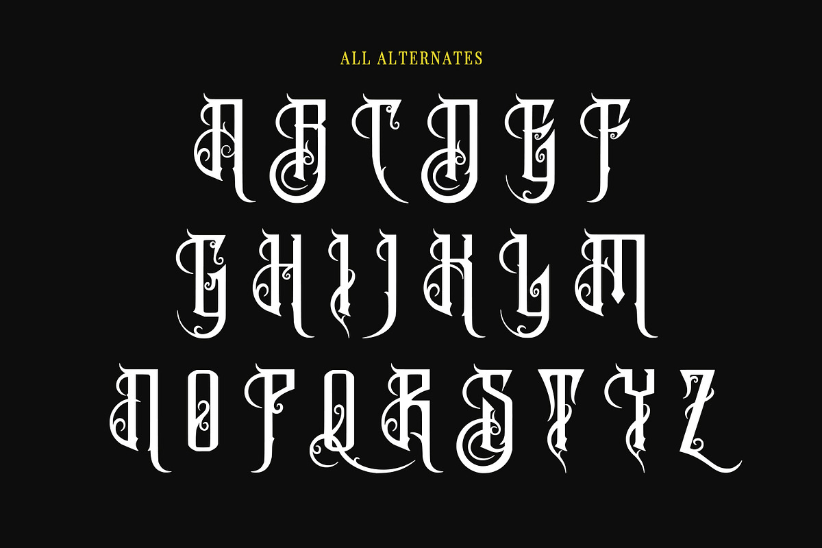 Brigizh Blackletter Display Font, a Blackletter Font by Maulana Creative (Photo 3 of 8)
