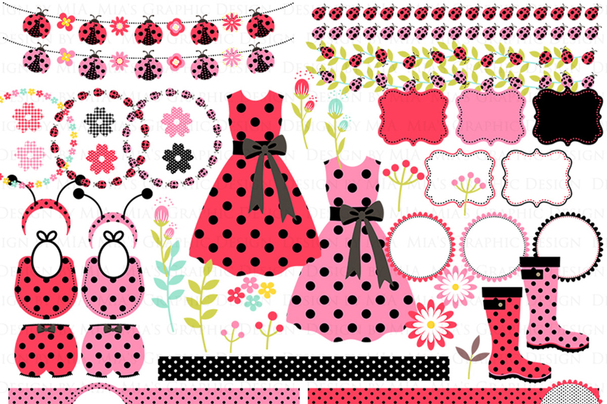 Ladybug Party Red,Pink, an Illustration by Mia's Graphic Design (Photo 5 of 9)