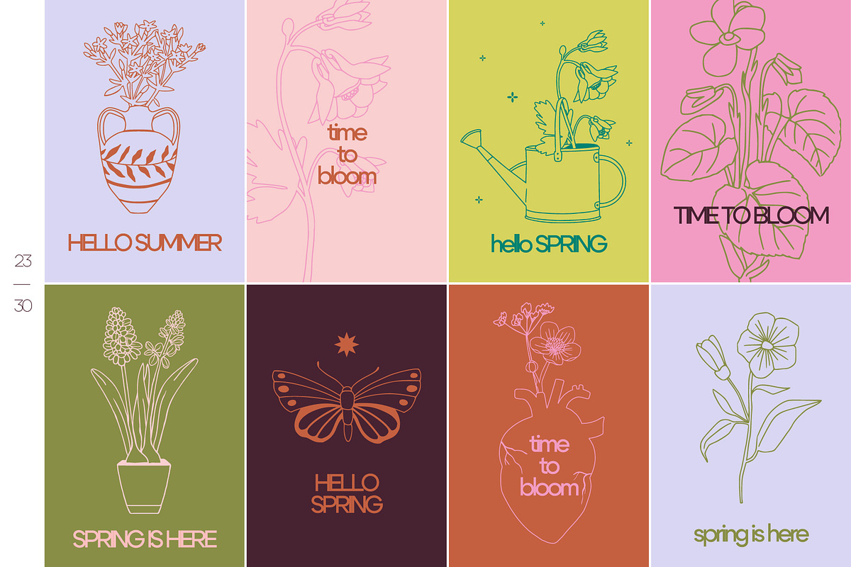 BLOOM floral spring summer bundle, a Seasonal Illustration by Lena Nikolaeva (Photo 7 of 14)