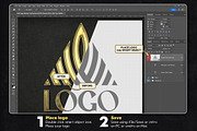 Gold Logo Photoshop Mockup, a Product Mockup by Andrew Skoch Design (Thumbnail 2 of 3)
