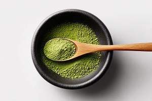 Top view of vibrant green matcha, a Food & Drink Photo by MistyDay