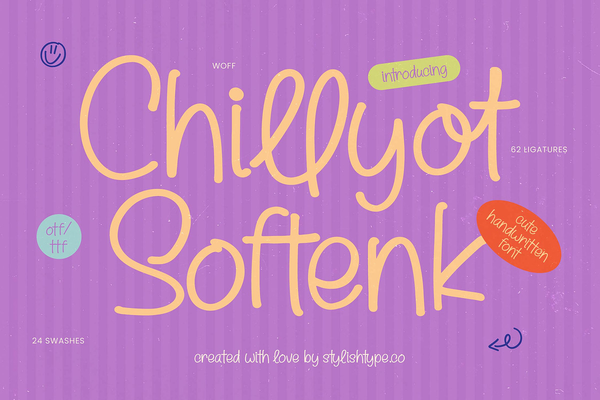 Chillyot Softenk Cute Handwritten, a Script Font by stylishtype.co (Photo 1 of 15)