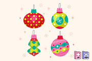 Hand-Drawn Christmas Ball Ornaments, a Decorative Illustration by MISS CHATZ (Thumbnail 2 of 3)