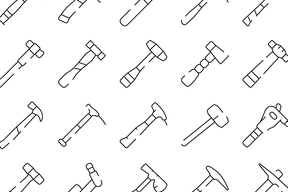 Hammer tools line icons collection, an Object Graphic by pikepicture (Photo 3 of 3)
