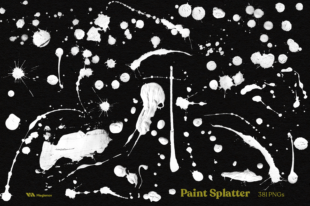 Paint Splatter [381 PNGs], a Texture Graphic by Meglenov (Photo 3 of 12)