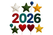 Patchwork New Year 2026 Clipart, a Decorative Illustration by Creative design (Thumbnail 2 of 7)