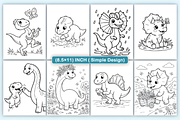 CUTE Dinosaurs Coloring PAGES, an Animal Illustration by Design Station (Thumbnail 3 of 4)