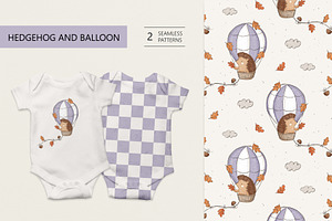 Hedgehog and air balloon