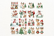 Christmas Reindeer Clipart Set, an Animal Illustration by Nicolle's Colorful Art (Thumbnail 10 of 10)