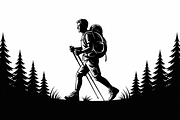 silhouette hiker climbing a mountain, an Illustration by Amazin_art (Thumbnail 13 of 17)