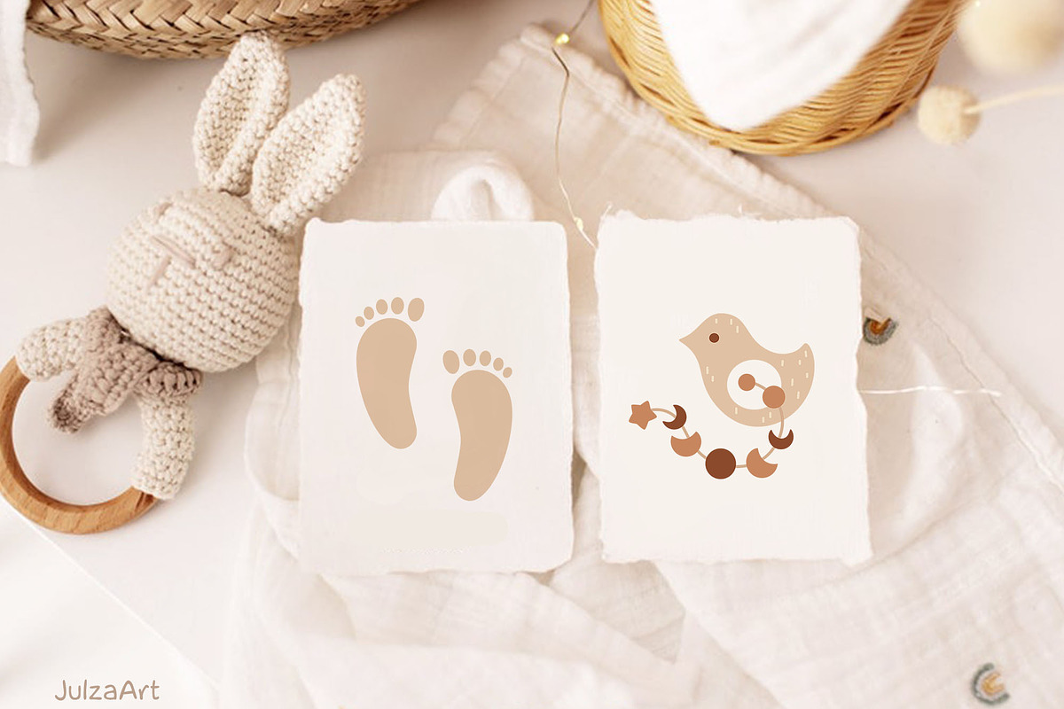 Newborn Baby Girl Clipart, an Object Illustration by JulzaArt (Photo 4 of 7)