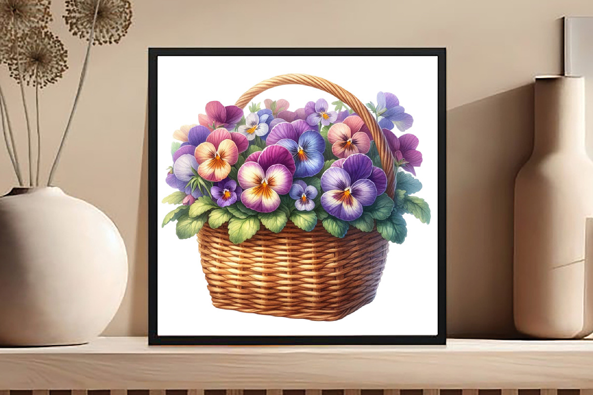 Spring Viola Flowers Sublimation, an Illustration by DreamCafeArt (Photo 5 of 5)