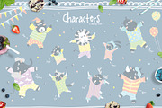Cute Animals Pajama Party Clipart, an Animal Illustration by Euonia Meraki (Thumbnail 2 of 9)