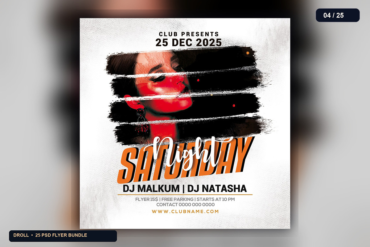 25 Nightclub Party Flyer PSD Bundle, a Flyer Template by Flyer Arts (Photo 7 of 29)