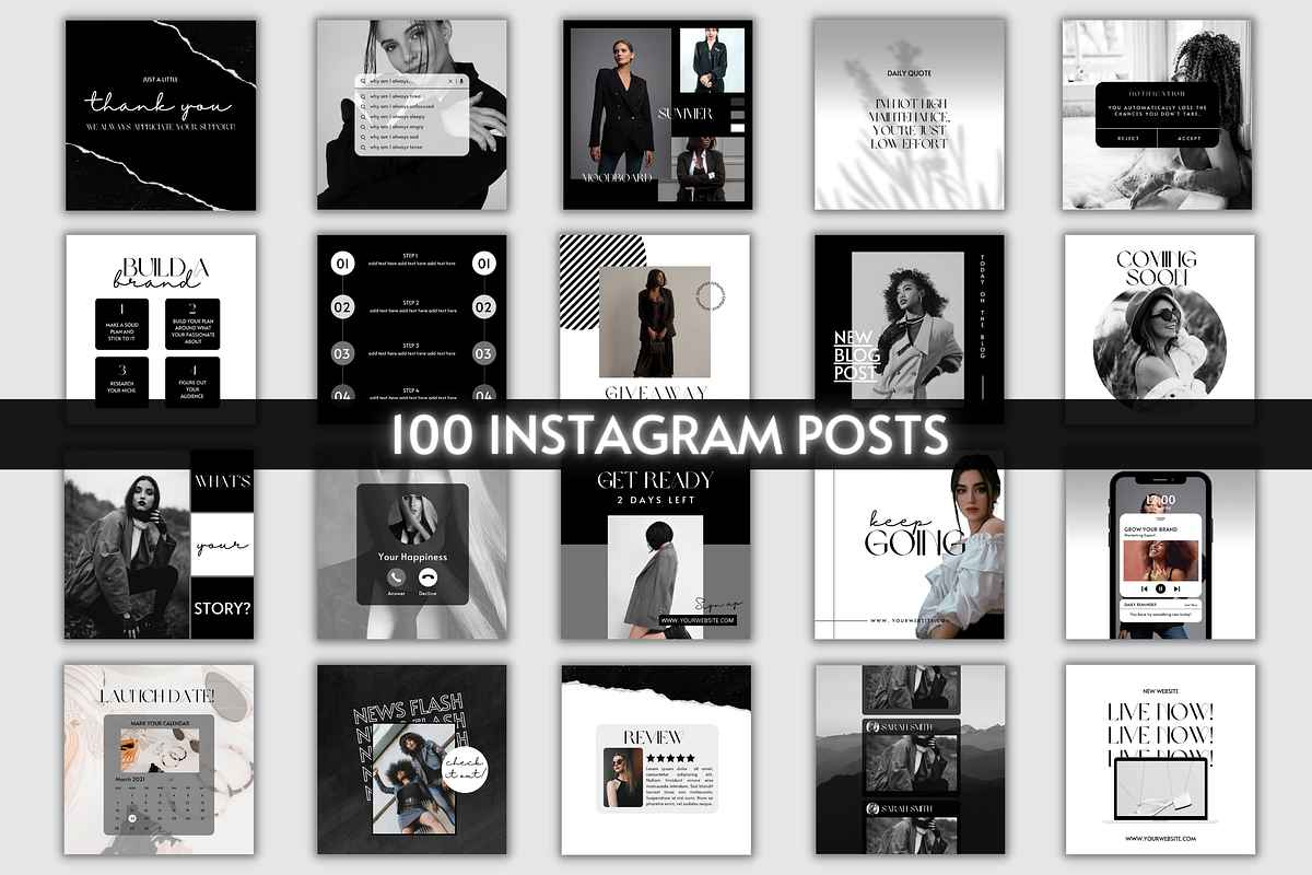 Luxe Black & White Instagram Template
