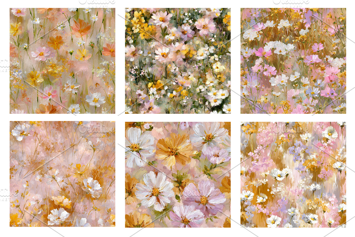 Impressionist Floral 24 Patterns Set, a Pattern Graphic by LoveDesignShop (Photo 4 of 11)