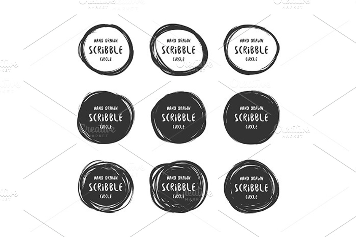 Scribble label set, a Texture Illustration by Primula`s shop (Photo 3 of 5)
