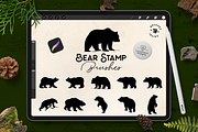 Bear Stamp Brushes for Procreate, a Brushes & More by LovePowerDesigns (Thumbnail 1 of 2)