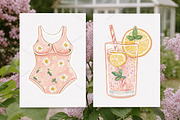 Watercolor Summer Beach Clipart PNG, a Seasonal Illustration by Canvas Craft (Thumbnail 6 of 10)