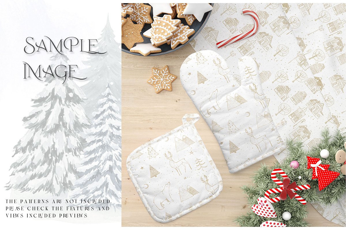 Christmas Oven Mitt & Potholders, a Product Mockup by mock-ups (Photo 13 of 16)