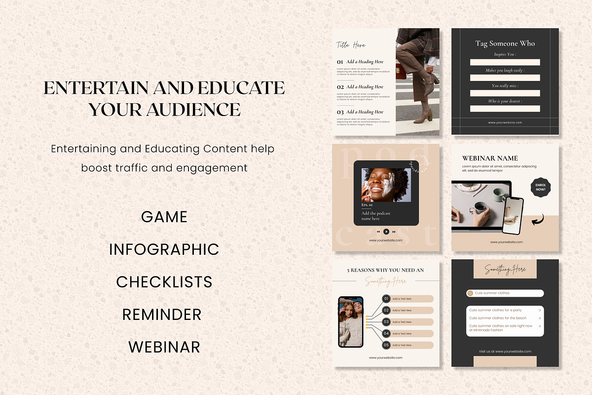 BUY 1+1 Charlotte Instagram Template, a Social Media Template by DesignbySamVN (Photo 7 of 11)